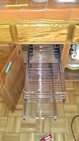 Installing kitchen shelf pull outs